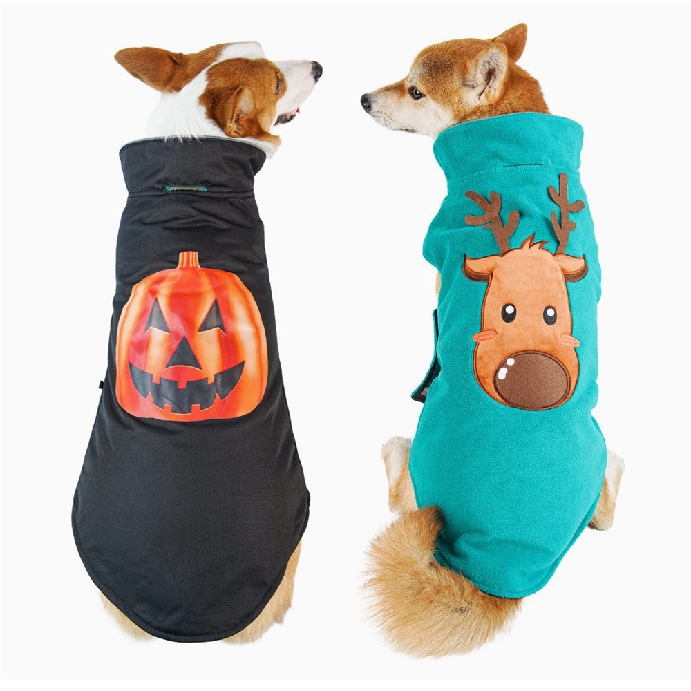 Reversible Waterproof Halloween / Christmas Dog Coat / Costume Vest
